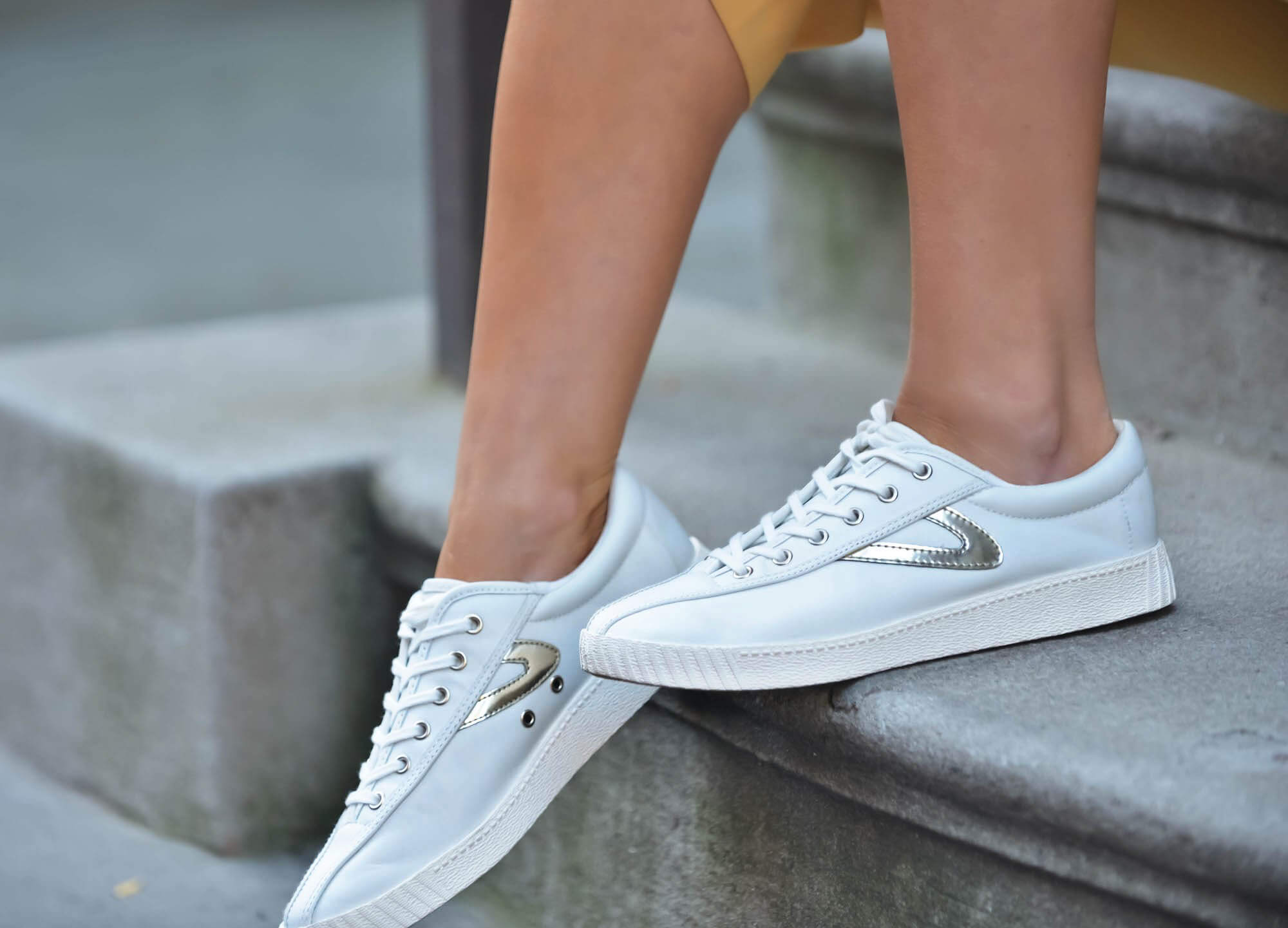 To Be Bright Fashion Blog Tilden Brighton - White Sneakers