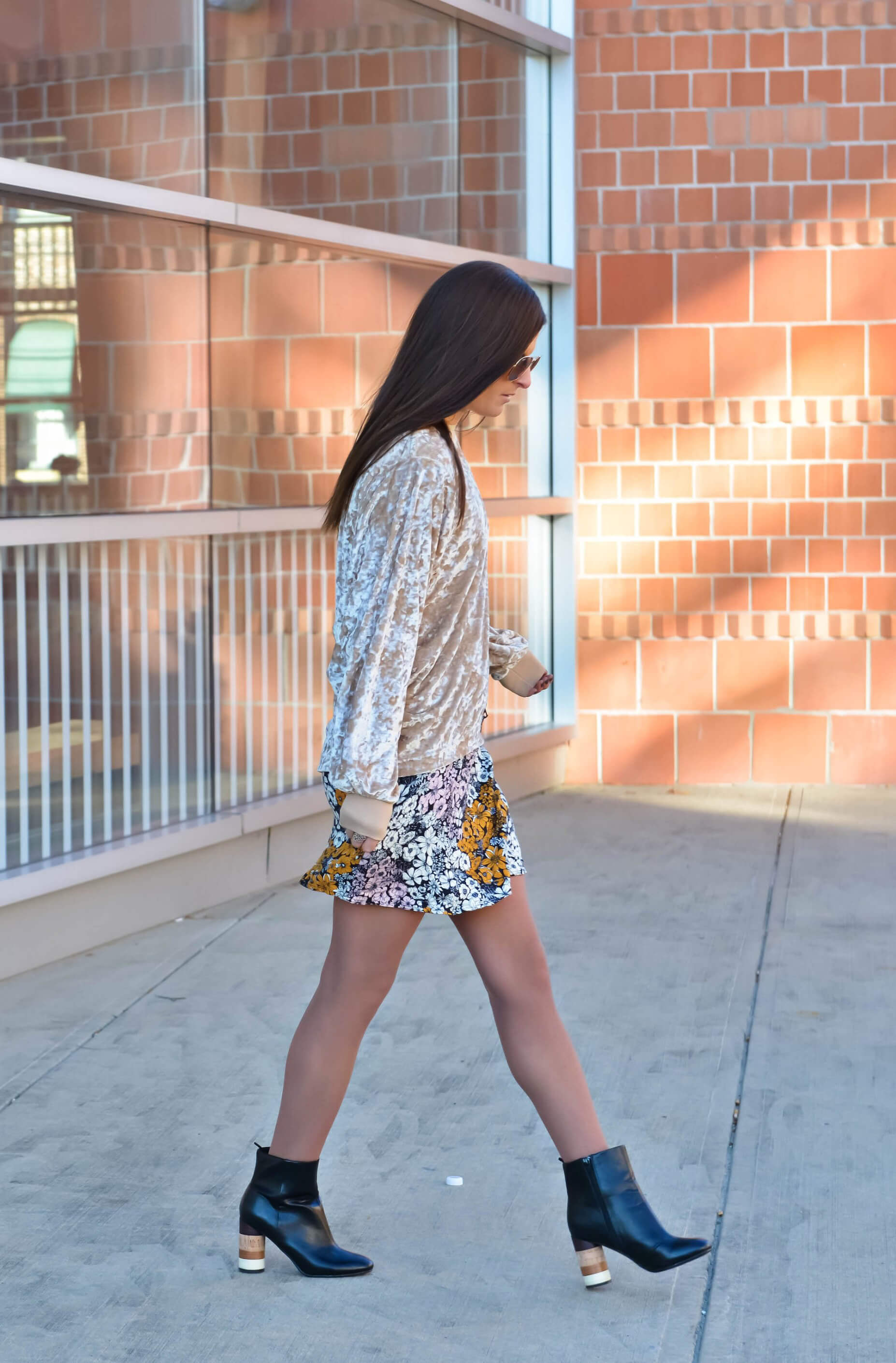 To Be Bright by Tilden Brighton - Fall Outfit, Velvet & Florals