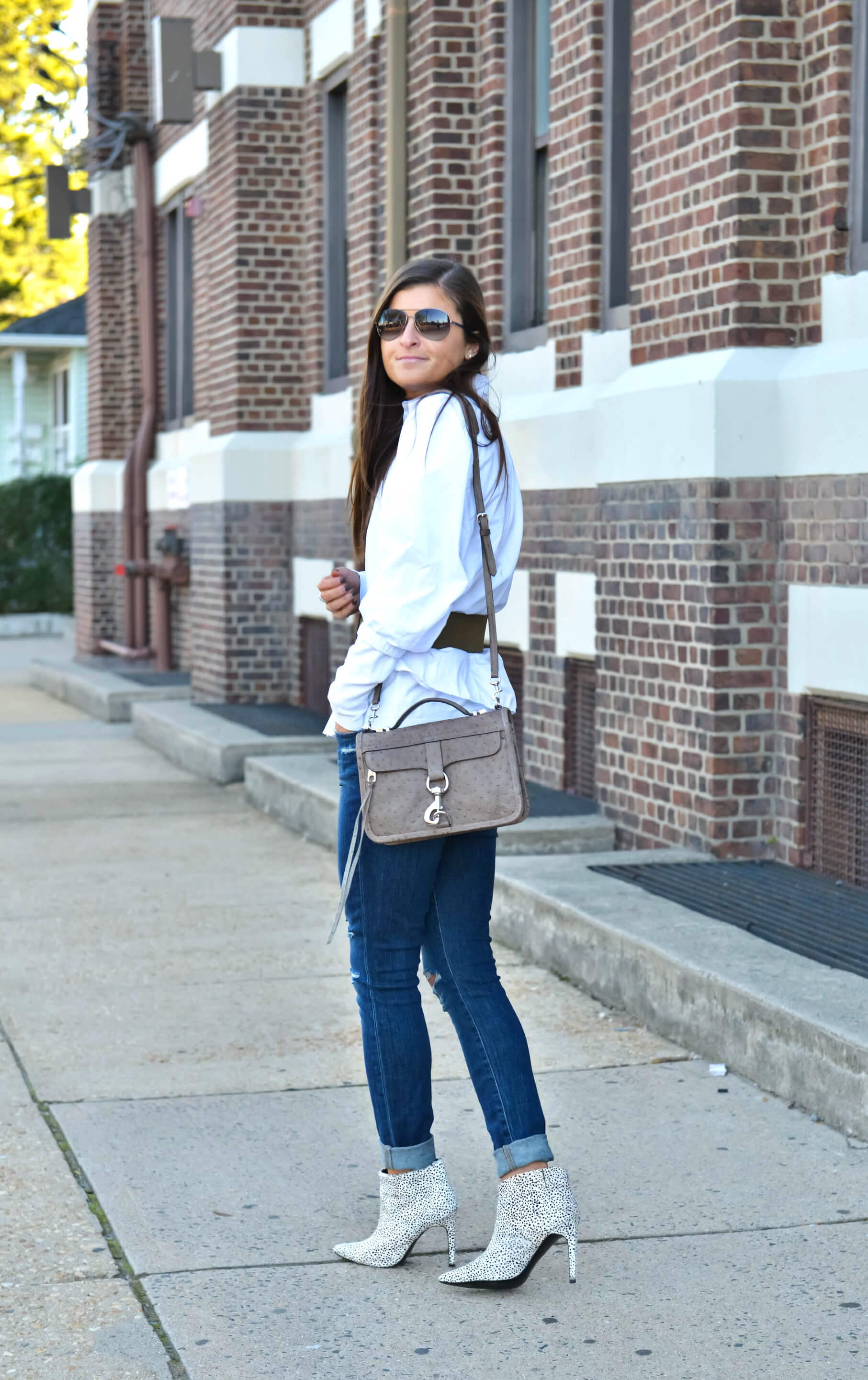 To Be Bright by Tilden Brighton - Denim & White Top Outfit, Fall Fashion