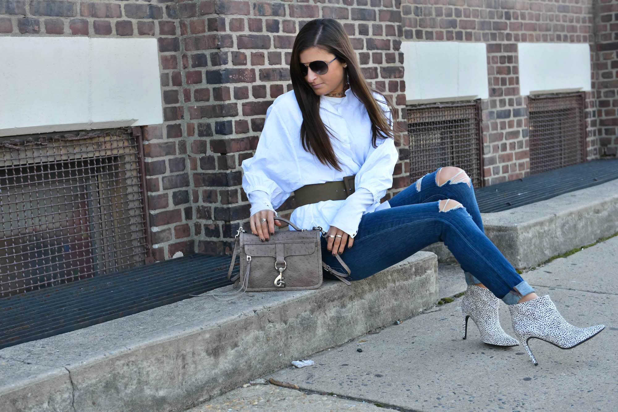 To Be Bright by Tilden Brighton - Denim & White Top Outfit, Fall Fashion
