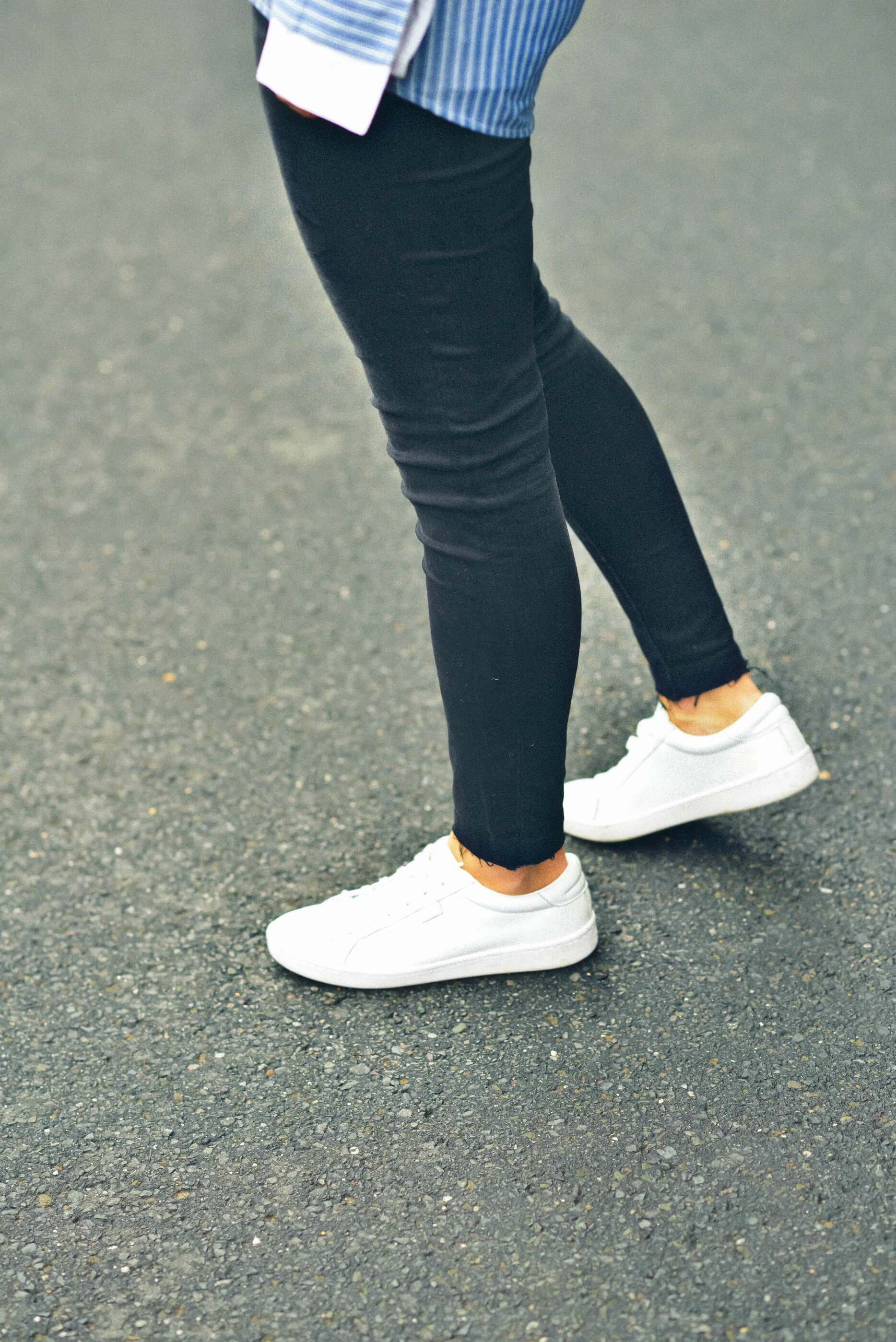 Fall Outfit Inspiration, White Leather Sneakers, Black Jeans, Tilden of To Bright 