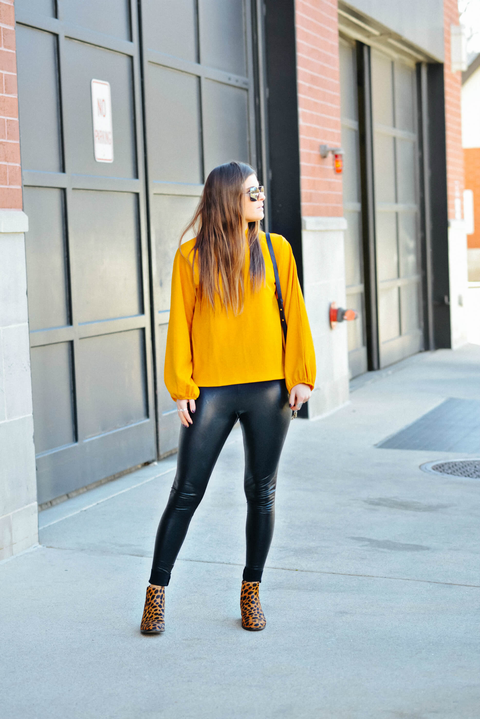Fall Winter Outfit, Leopard Boots, Leather Leggings, Tilden of To Be Bright
