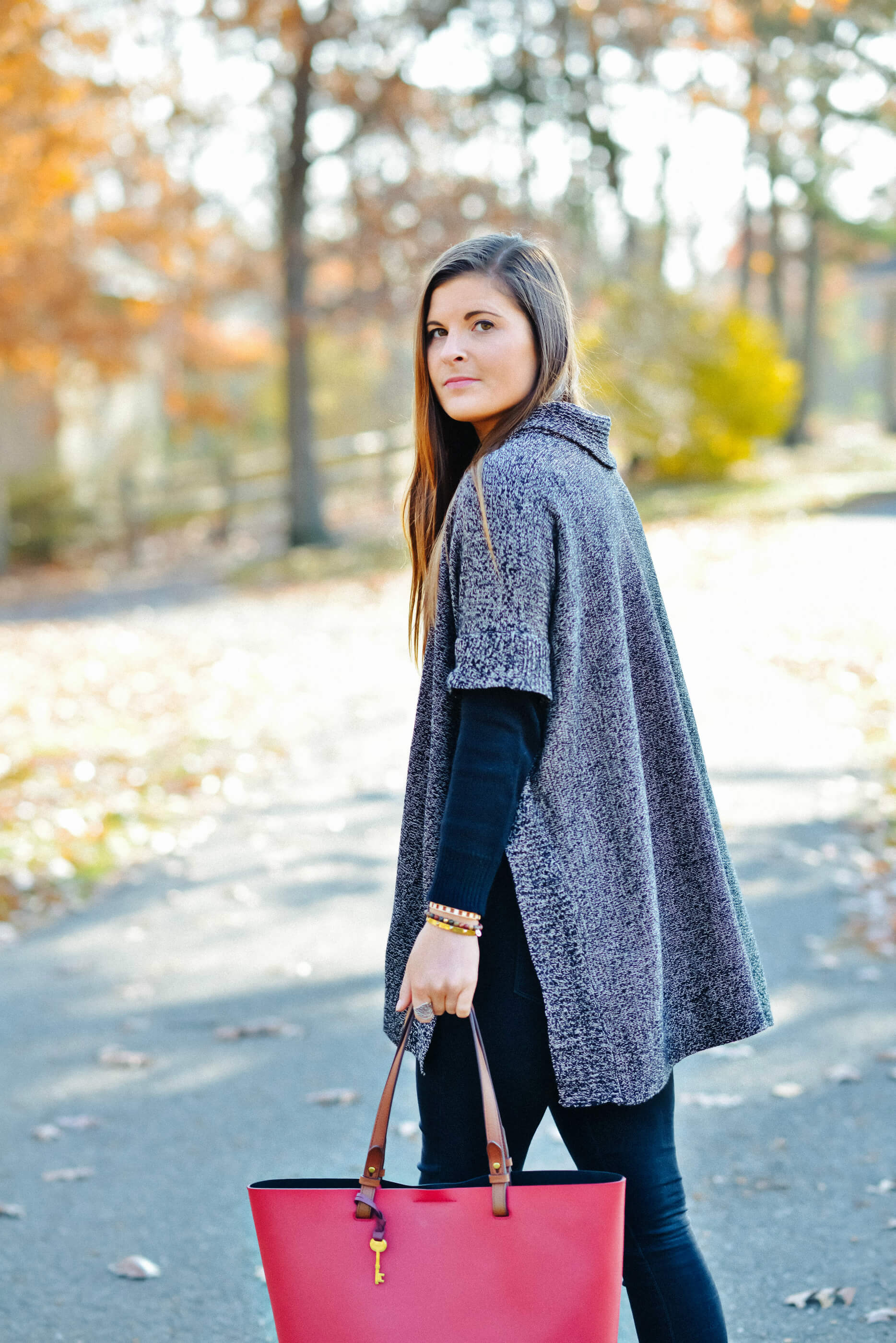 Fall Winter Outfit, Francesca's Poncho Sweater, Tilden of To Be Bright