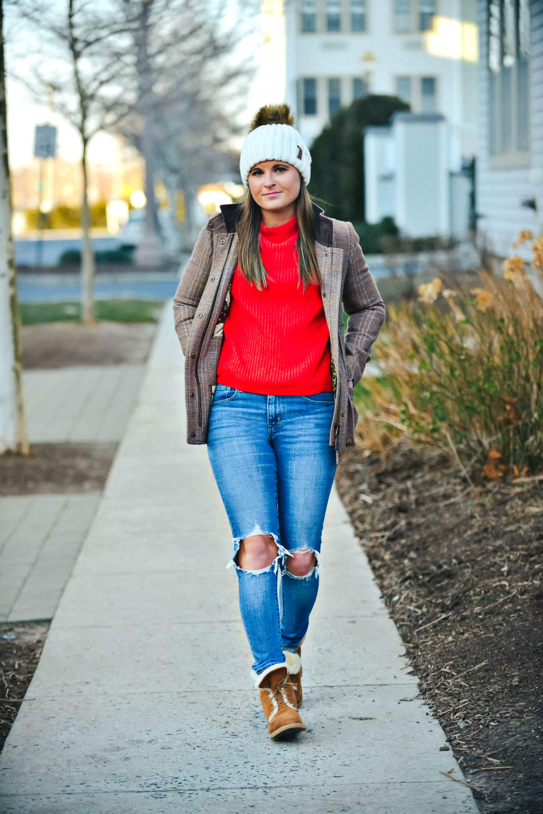 Red Sweater, Levi's 721 Denim, Winter Outfit, Tilden of To Be Bright