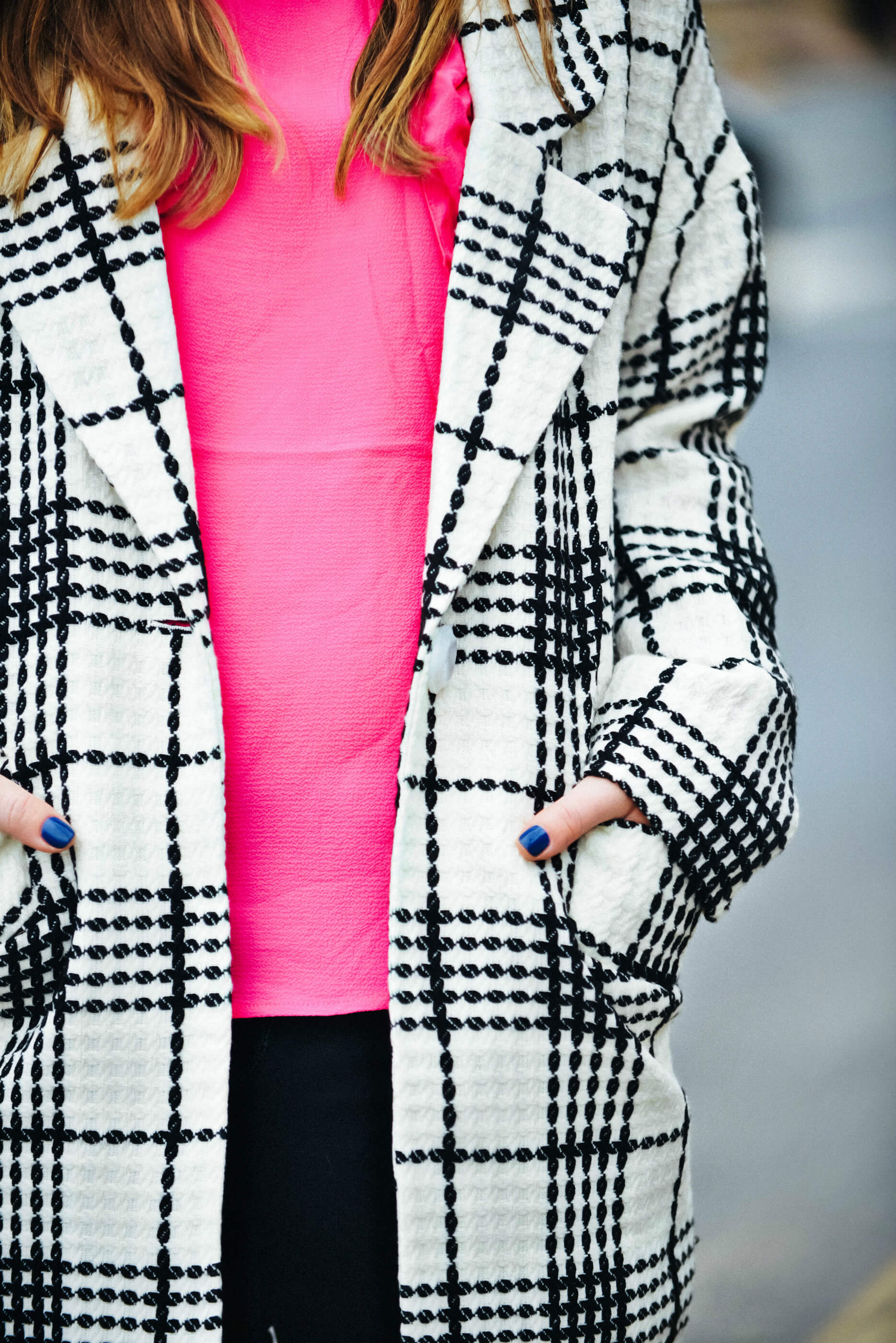 Check Coat, Pink Blouse, Tilden of To Be Bright