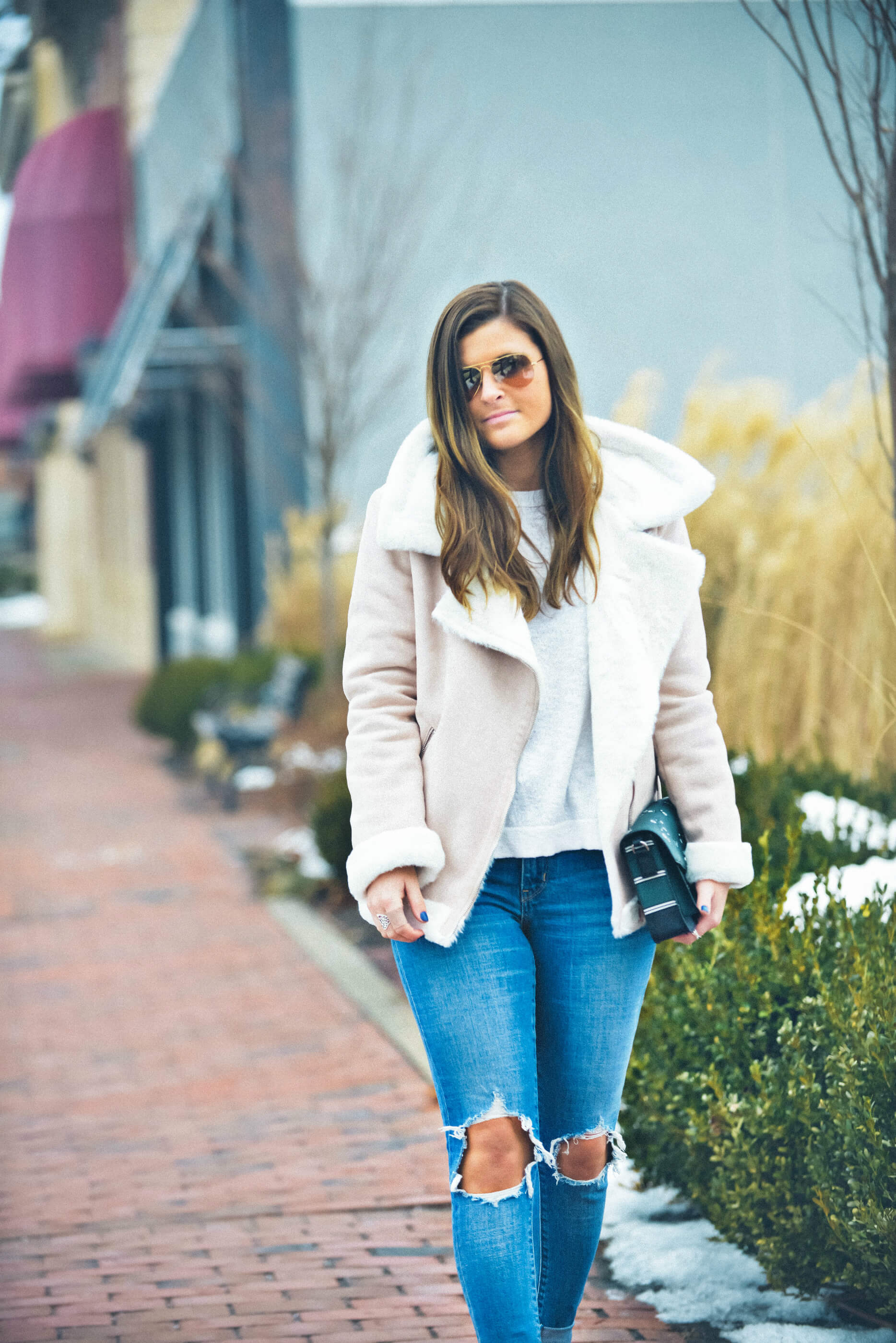 Blush Shearling Coat, Winter Outfit, Tilden of To Be Bright