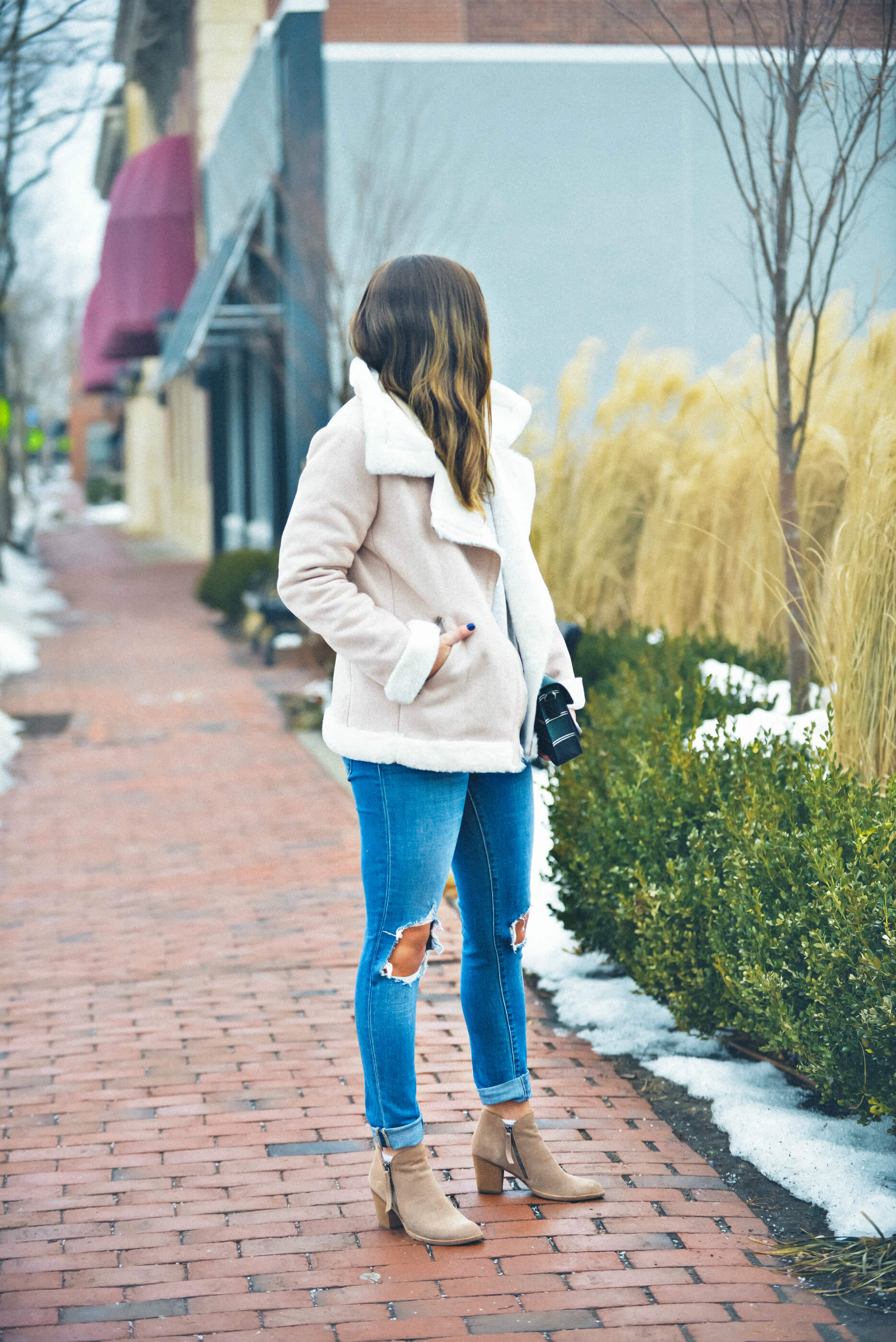 Blush Shearling Coat, Winter Outfit, Tilden of To Be Bright