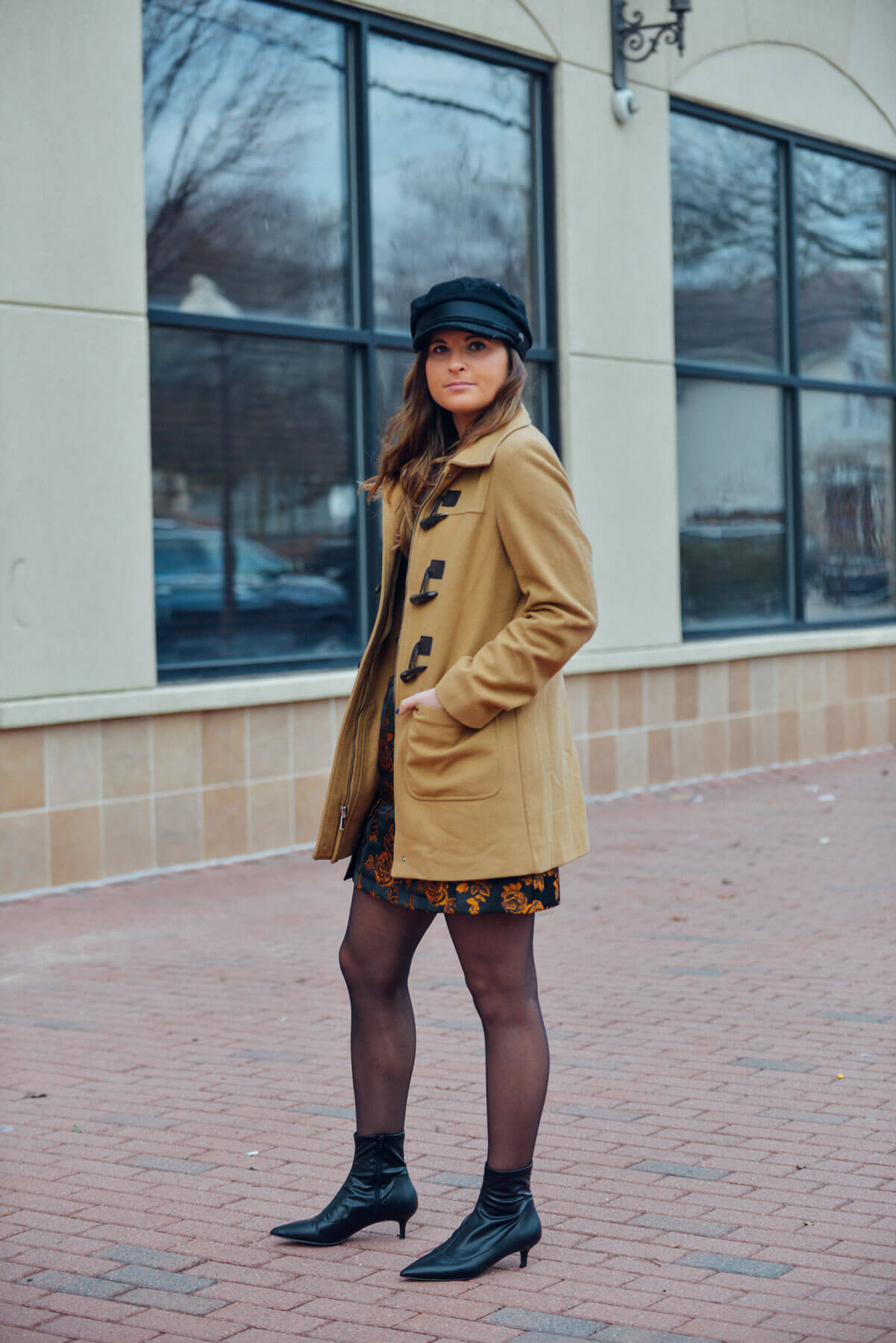 Baker Boy Hat, Camel Coat, Winter Outfit, Tilden of To Be Bright