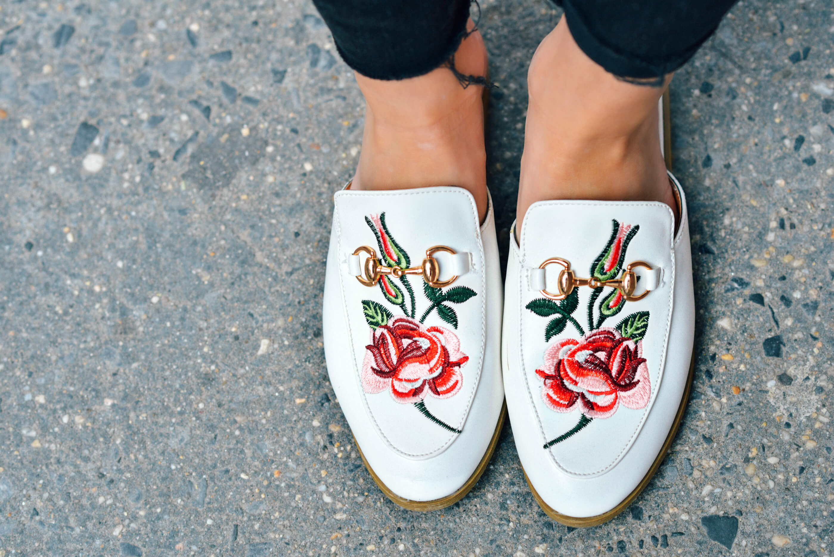 Embroidered Floral Slide Loafers, Tilden of To Be Bright