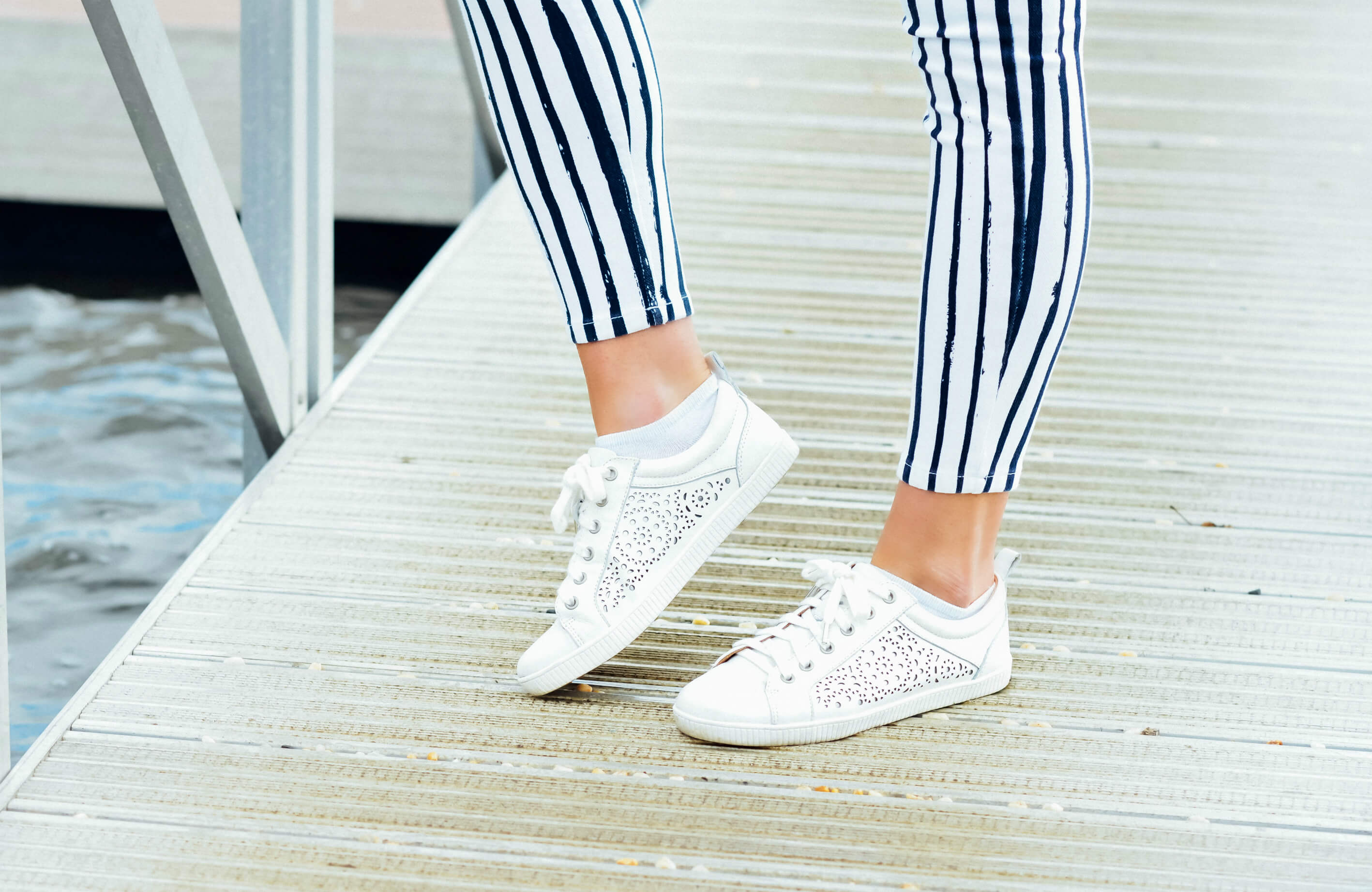 Earth Brands Perforated White Sneakers, Tilden of To Be Bright