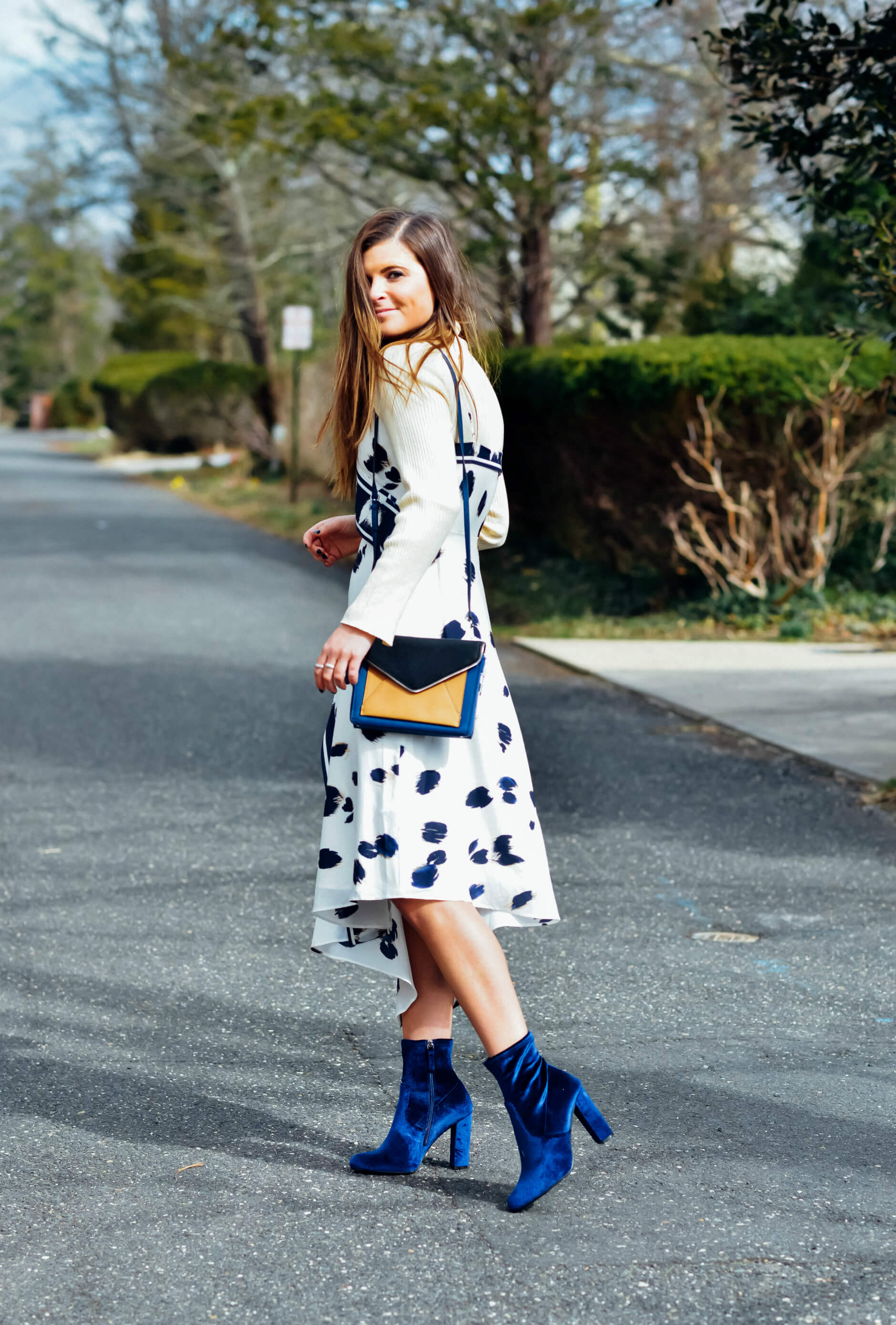 Banana Republic Dress, GANT Turtleneck, Rebecca Minkoff Bag, Spring Layers, Outfit Inspiration, Tilden of To Be Bright