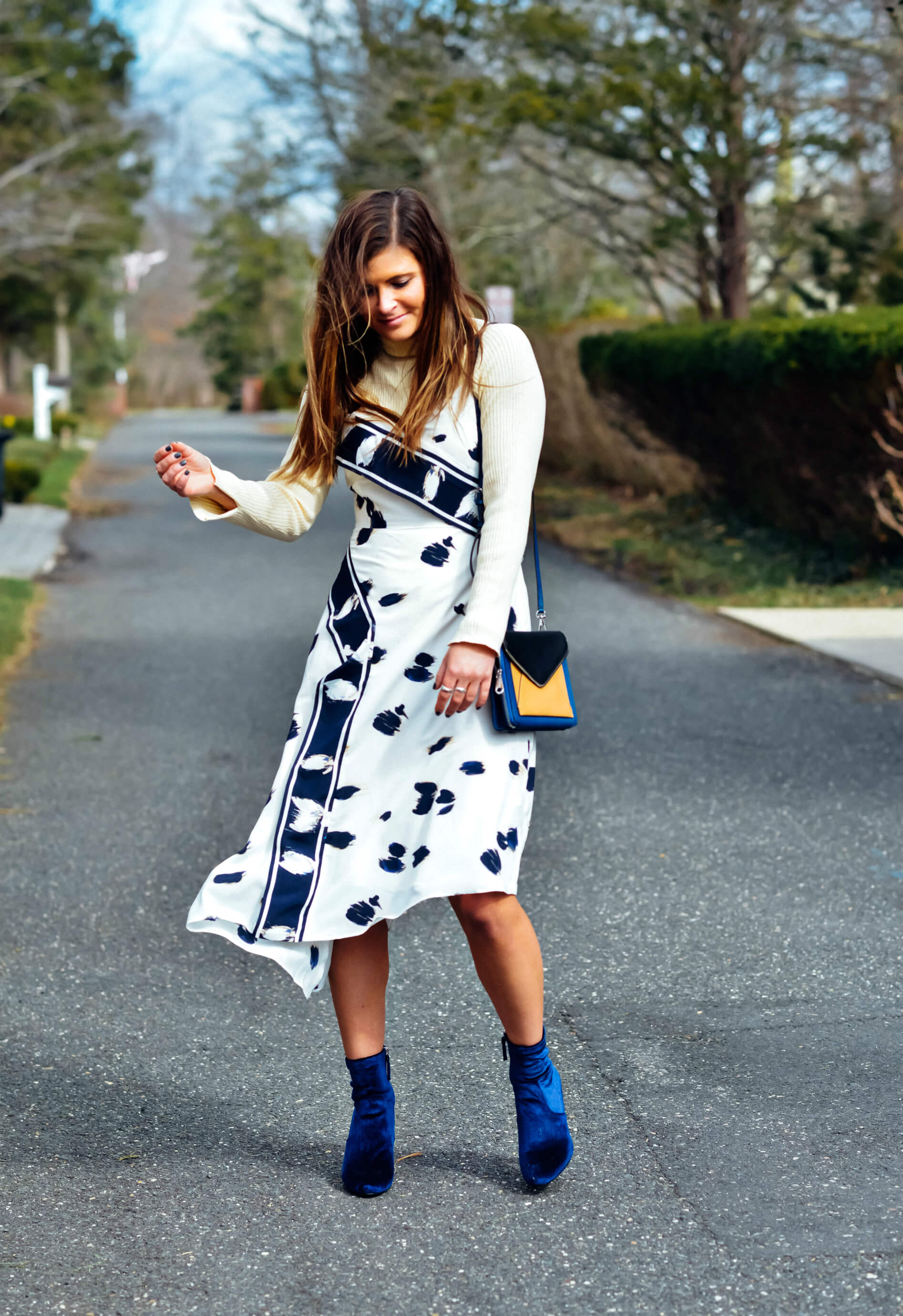 Banana Republic Dress, GANT Turtleneck, Rebecca Minkoff Bag, Spring Layers, Outfit Inspiration, Tilden of To Be Bright