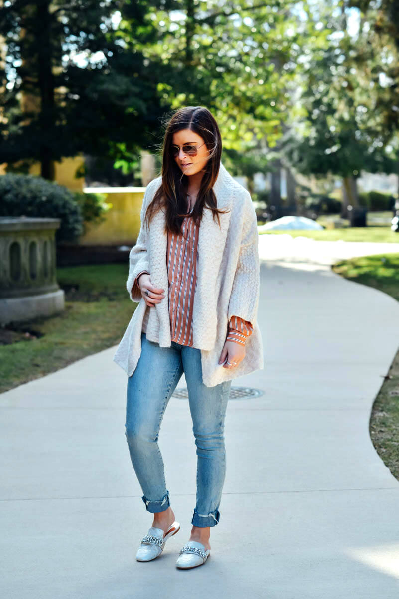 Sole Society Oversized Cardigan, J Brand Jeans, Spring Outfit, Cozy Layers, Tilden of To Be Bright