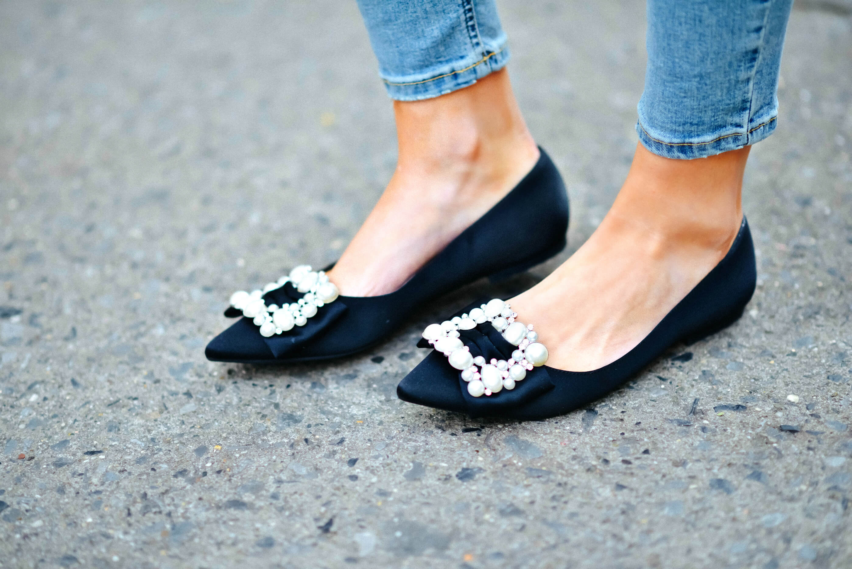 Rock Steady | Pearl Embellished Flats - To Be Bright