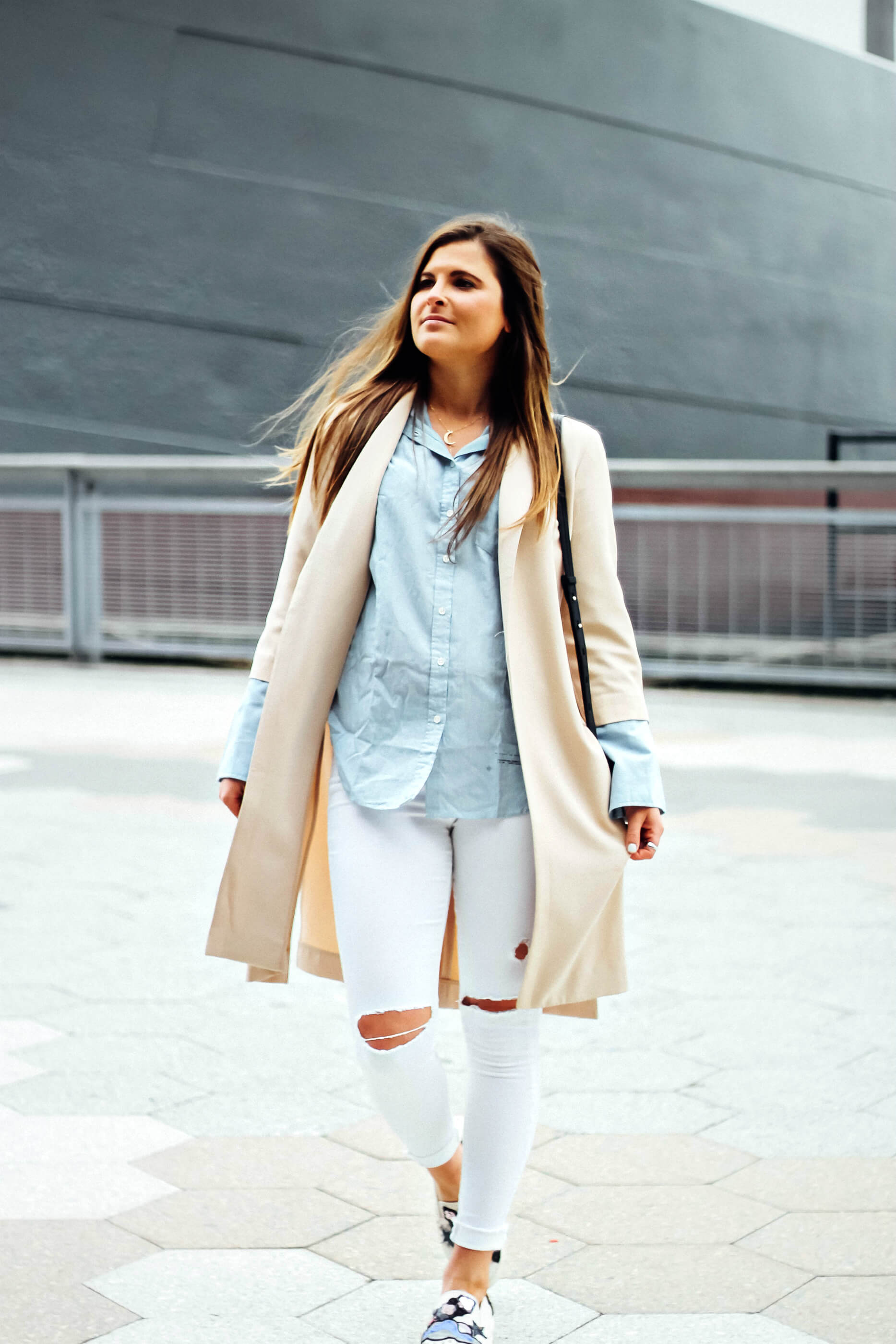 GANT Rugger Striped Shirt, Topshop White Jeans, Trench Duster, Spring Style, Tilden of To Be Bright
