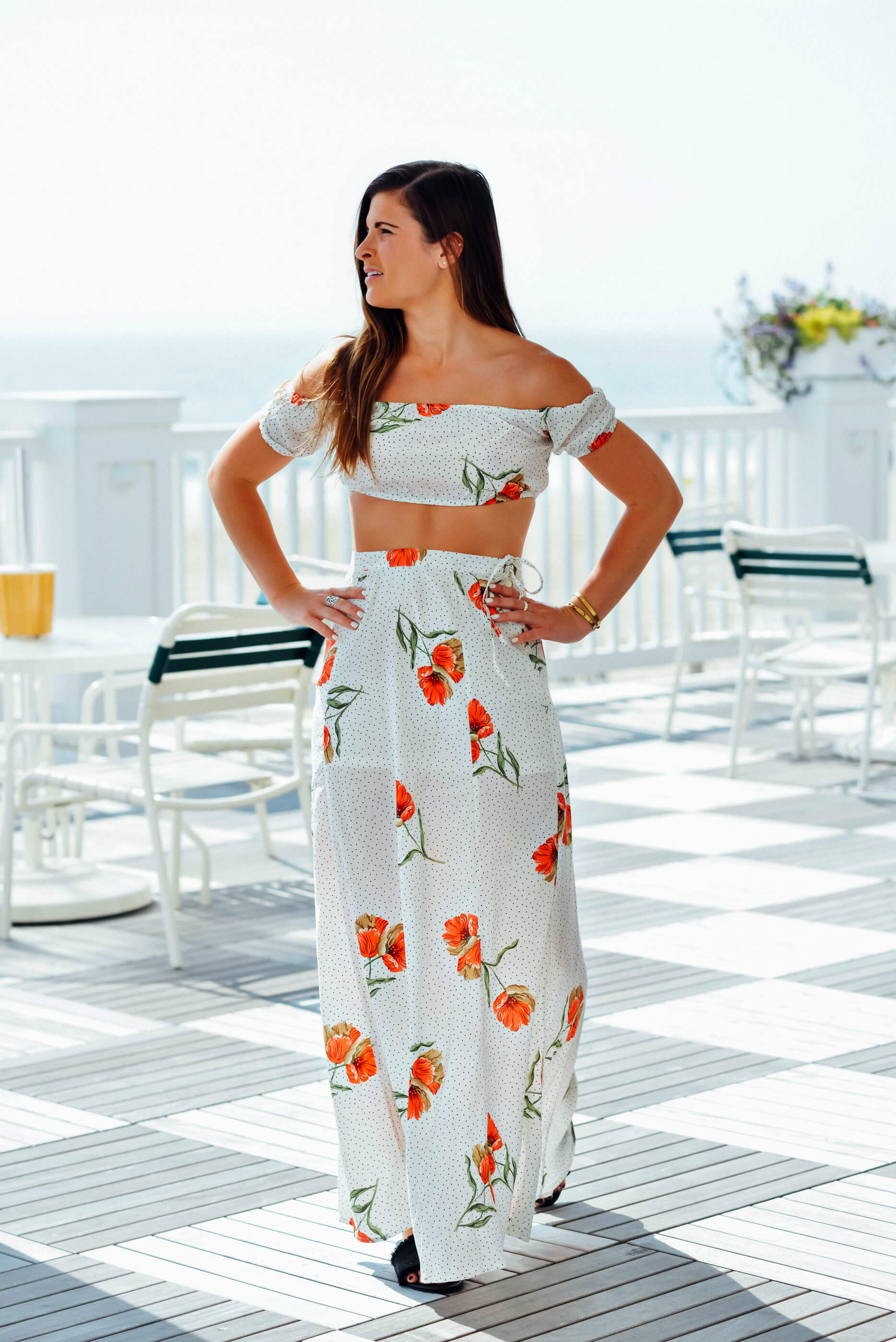 Matching 2-Piece Floral Set, Summer Look, Tilden of To Be Bright