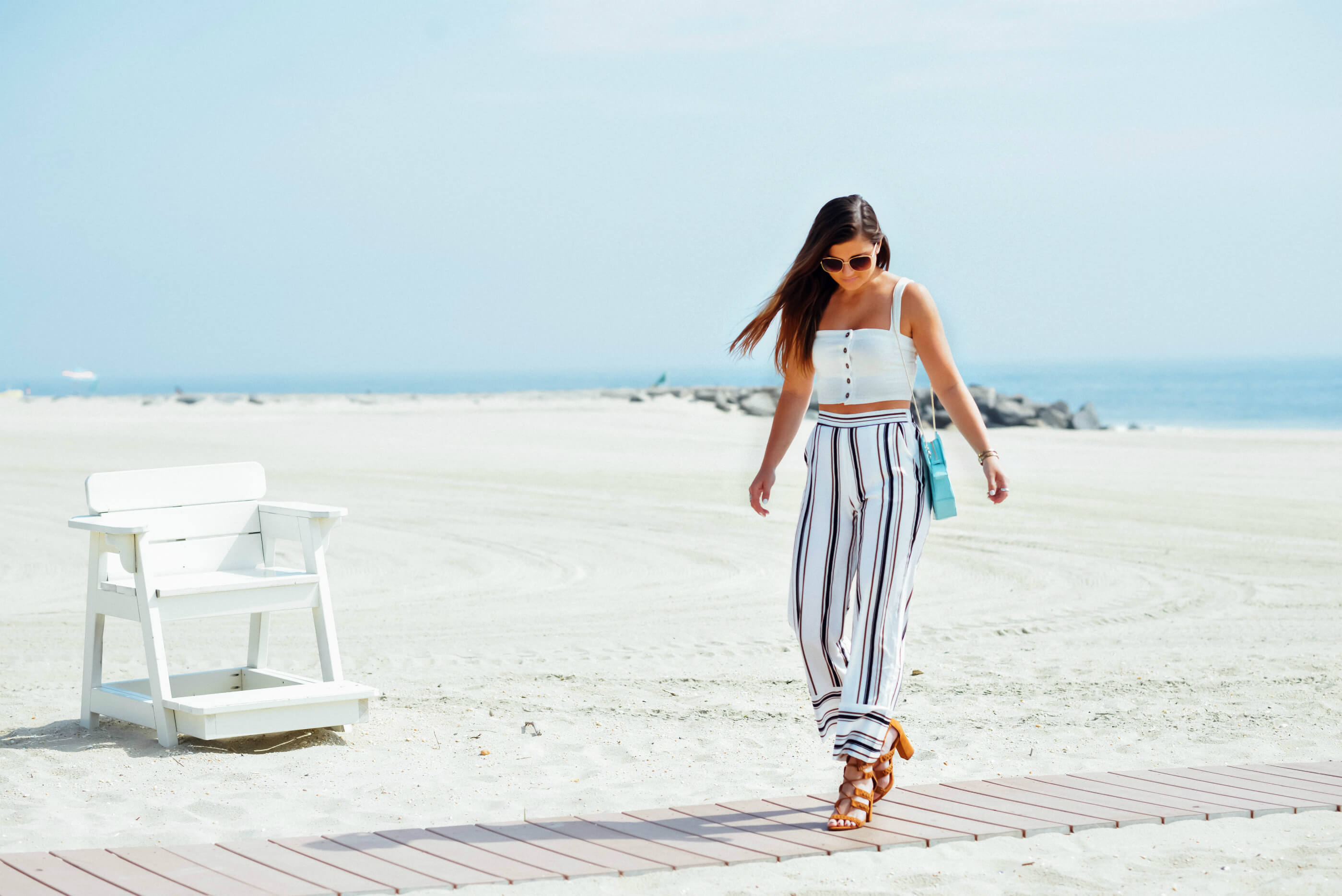 Forever 21 Cropped Striped Trouser, Button-Front Crop Top, Beach Outfit, Summer Style, Tilden of To Be Bright
