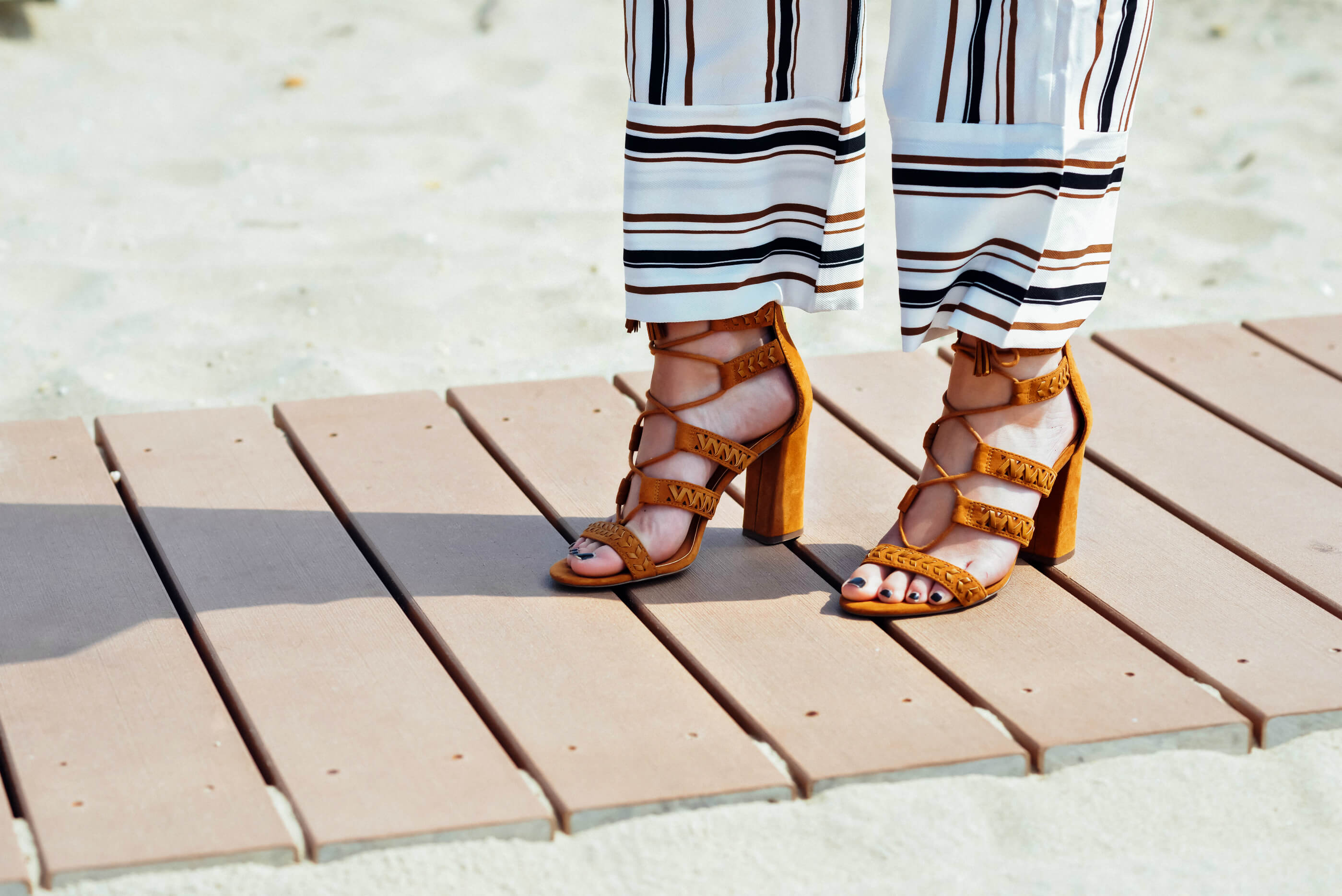 Report Lace-Up Brown Suede Sandals, Tilden of To Be Bright