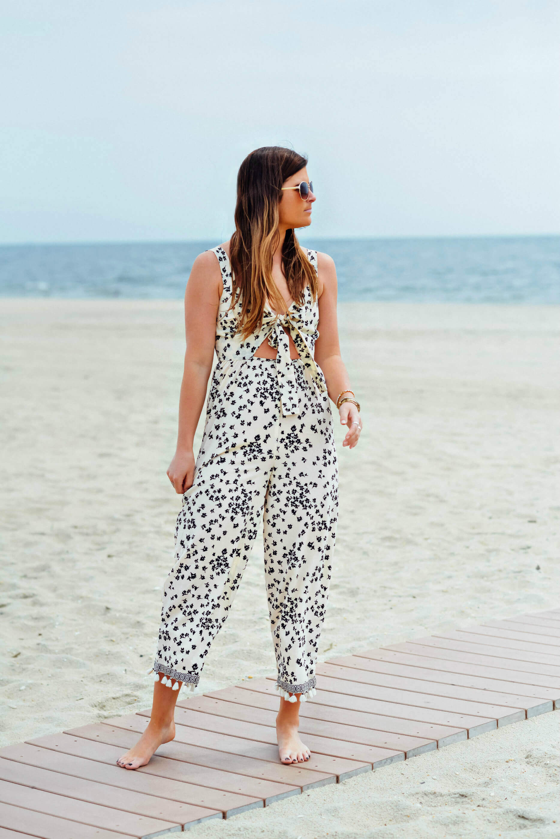 ASOS Floral Cut Out Tie Front Jumpsuit, Tilden of To Be Bright