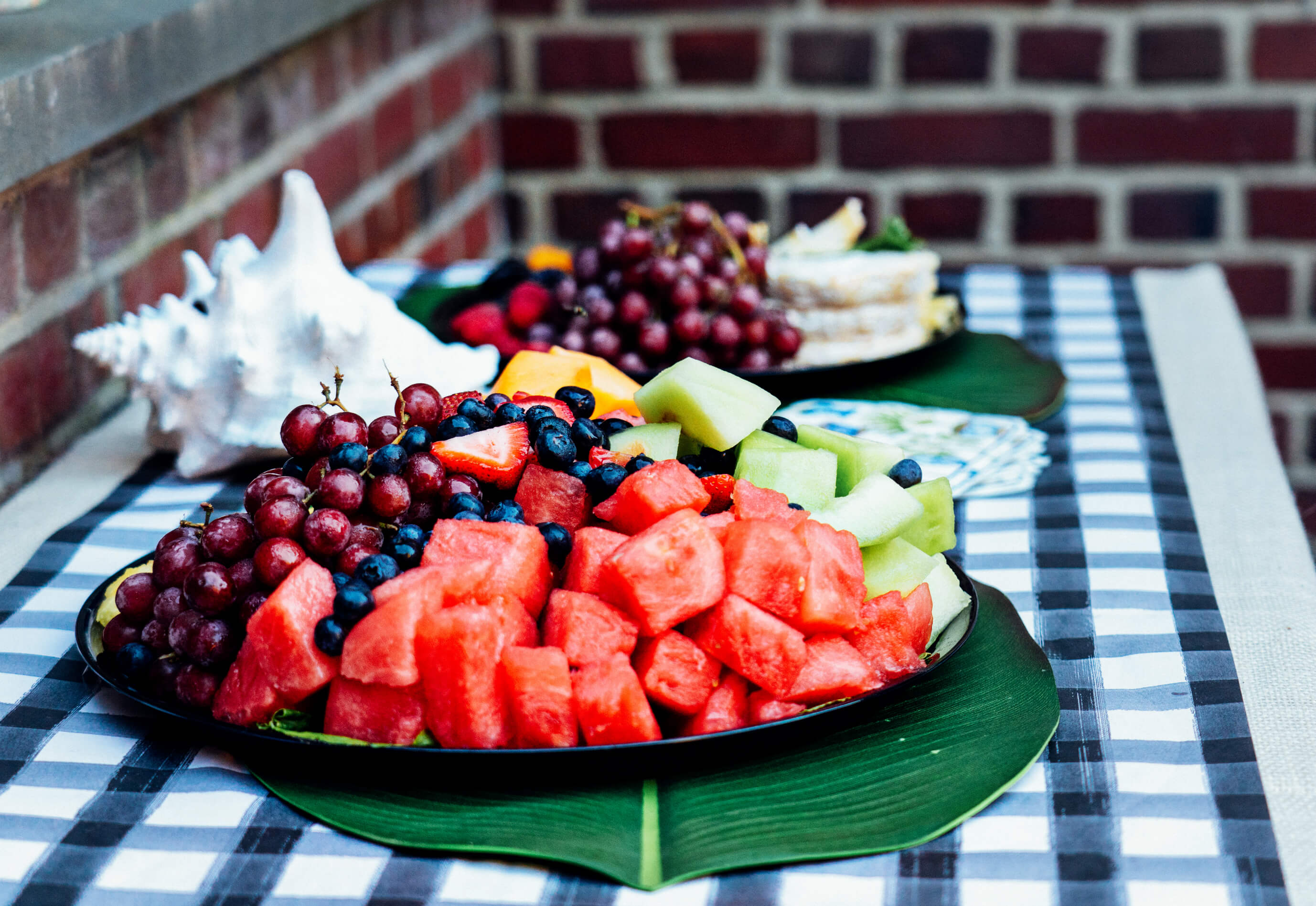 Outdoor Patio Redesign, Modern, Assorted Catered Plates, Fruit Plate, Banana Leaf Placemat, Sickles Market, Tilden of To Be Bright