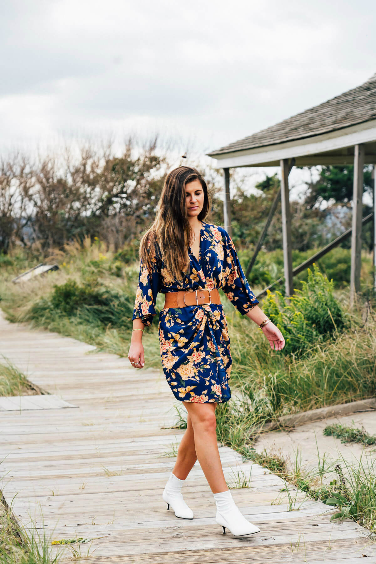 Fall Floral Dress, Boohoo Kimono Dress, Fall Trend, Fall Outfit Ideas, Tilden of To Be Bright