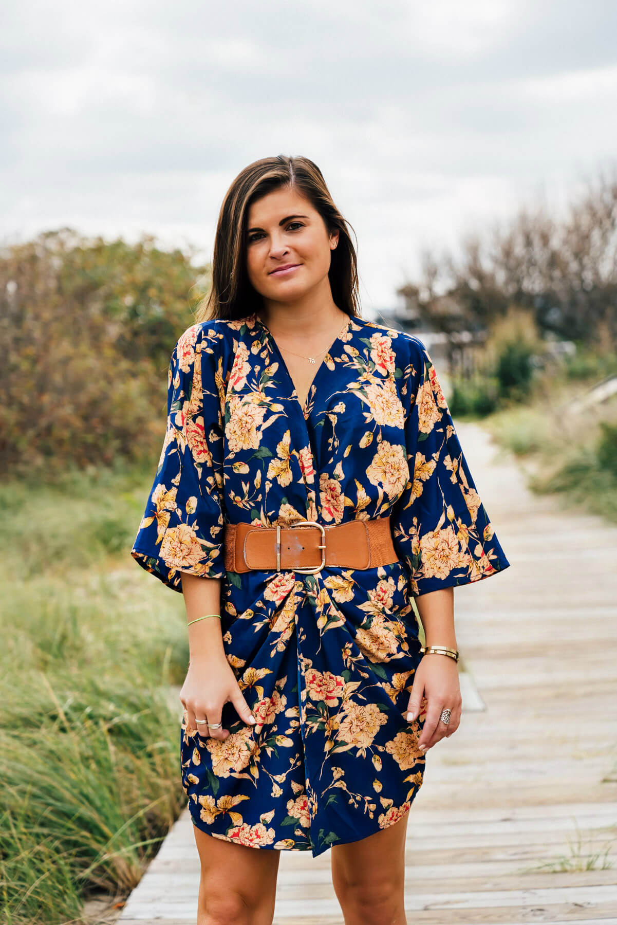 Boohoo Tall Floral Knot Front Kimono Dress, Fall Style, Tilden of To Be Bright