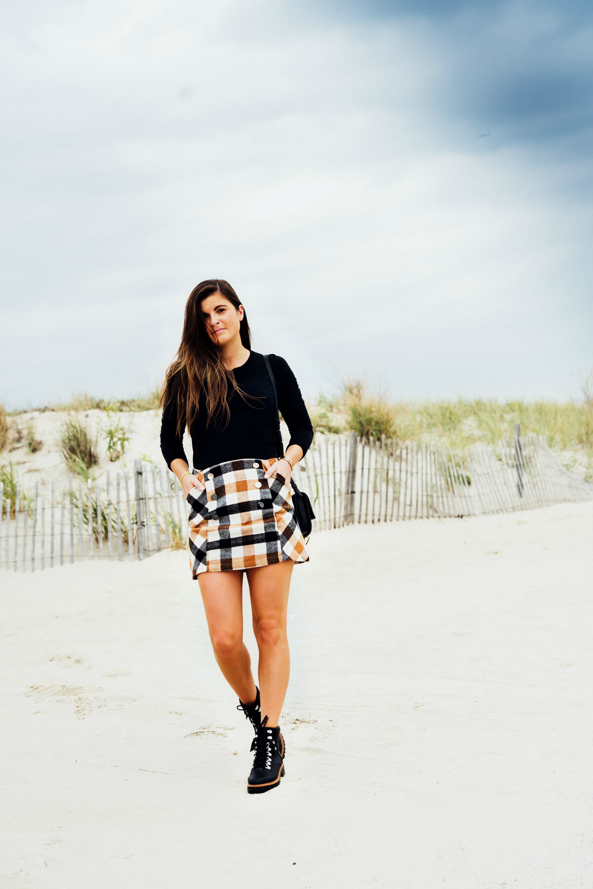 Fall Outfit Idea, Plaid Mini Skirt, Combat Boots, Fall Style, Tilden of To Be Bright