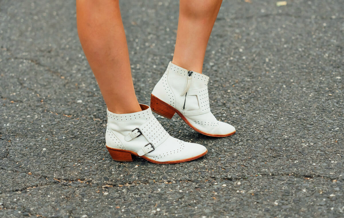 Rebecca Minkoff White Studded Booties, Tilden of To Be Bright