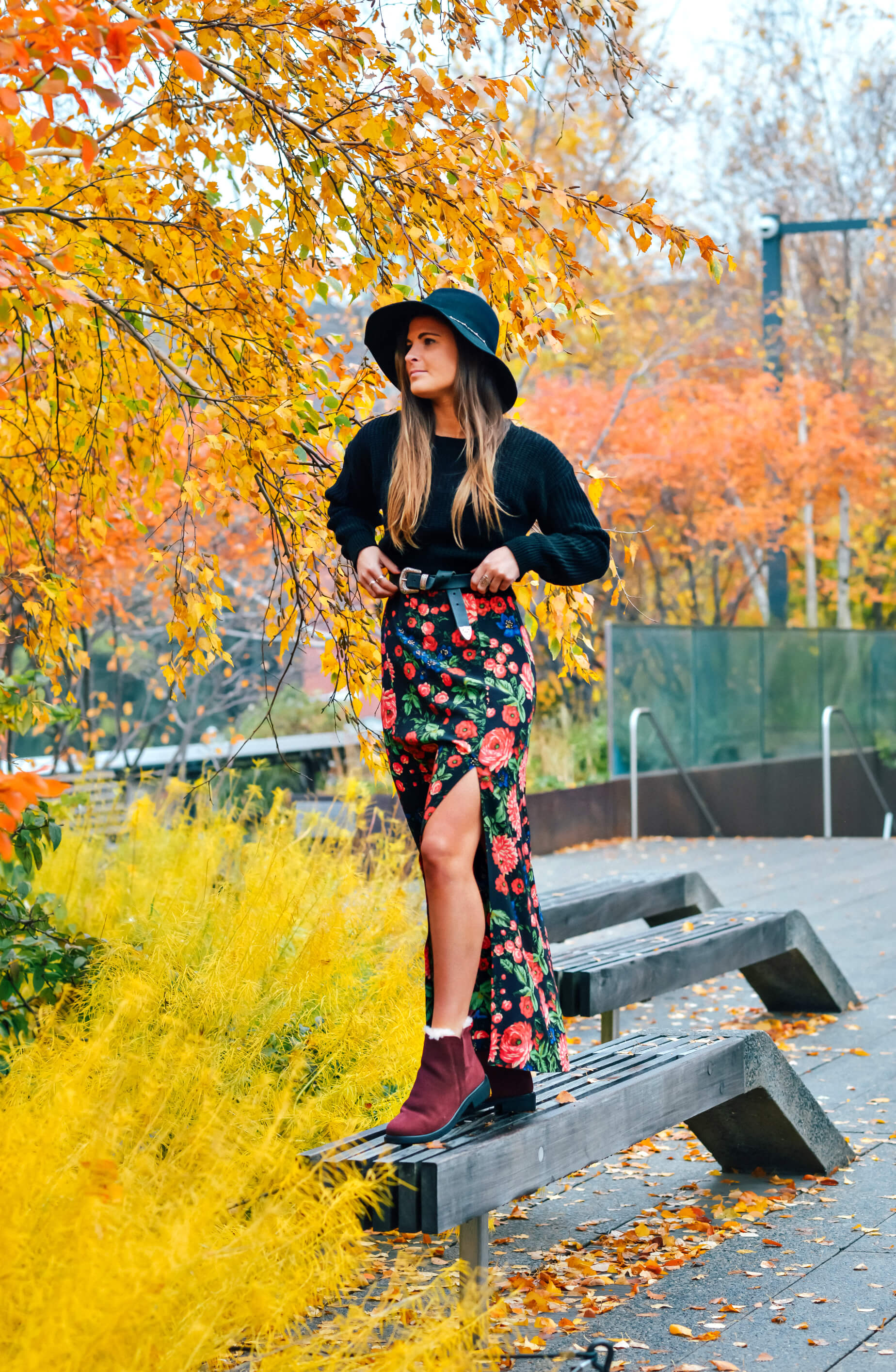 EMU Travels The World: NYC, EMU Australia Pioneer Boot in Red Wine, Fall Style, New York City High Line, Fall Outfit, Tilden of To Be Bright