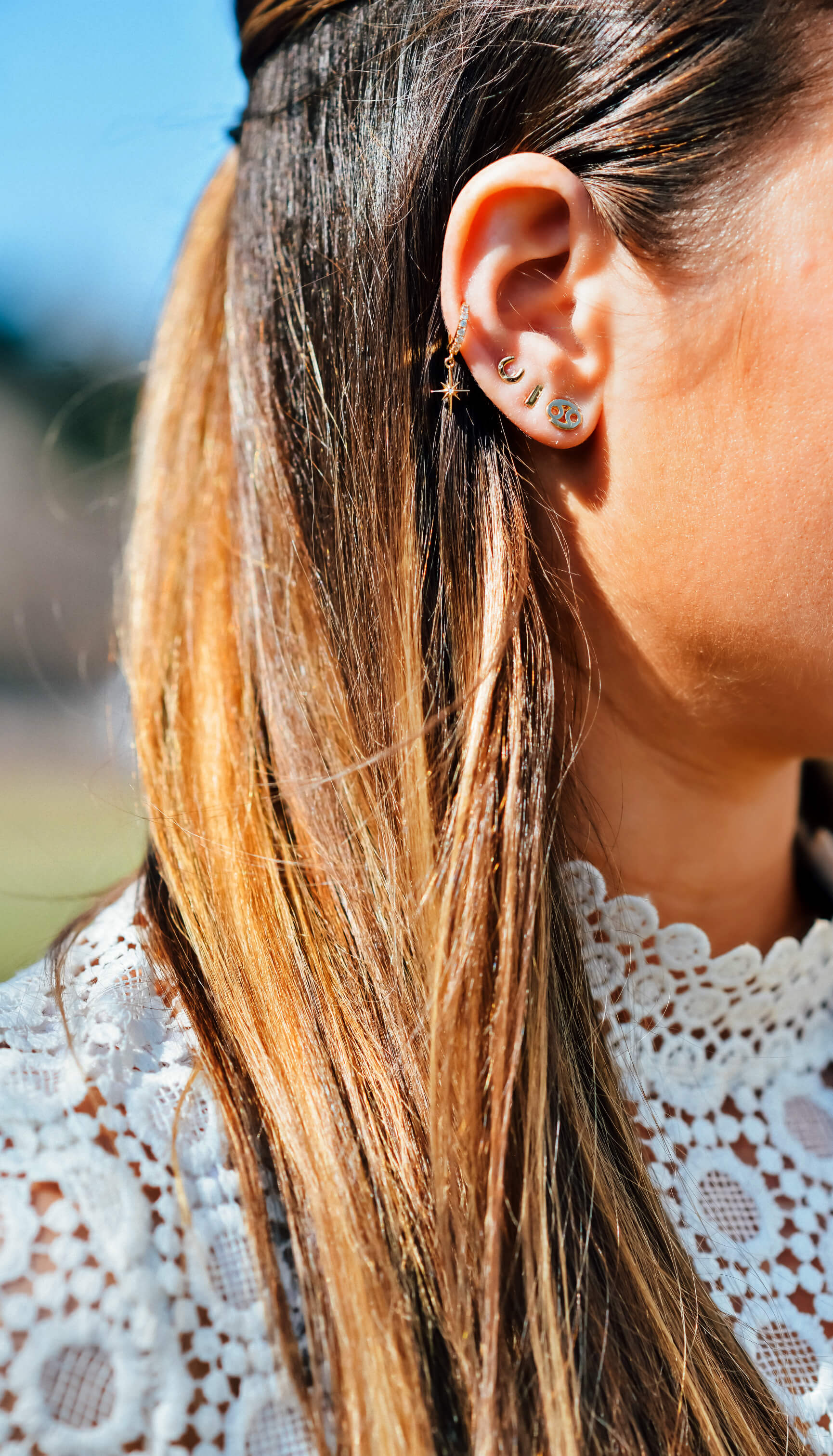Tiny Minimalist Earrings, Lulu DK Star Huggie Hoop, Stone and Strand Gold Horseshoe Stud Earring, AUrate Mini Gold Bar Earring, AUrate Cancer Zodiac Stud Earring, Spring Style, Tilden of To Be Bright