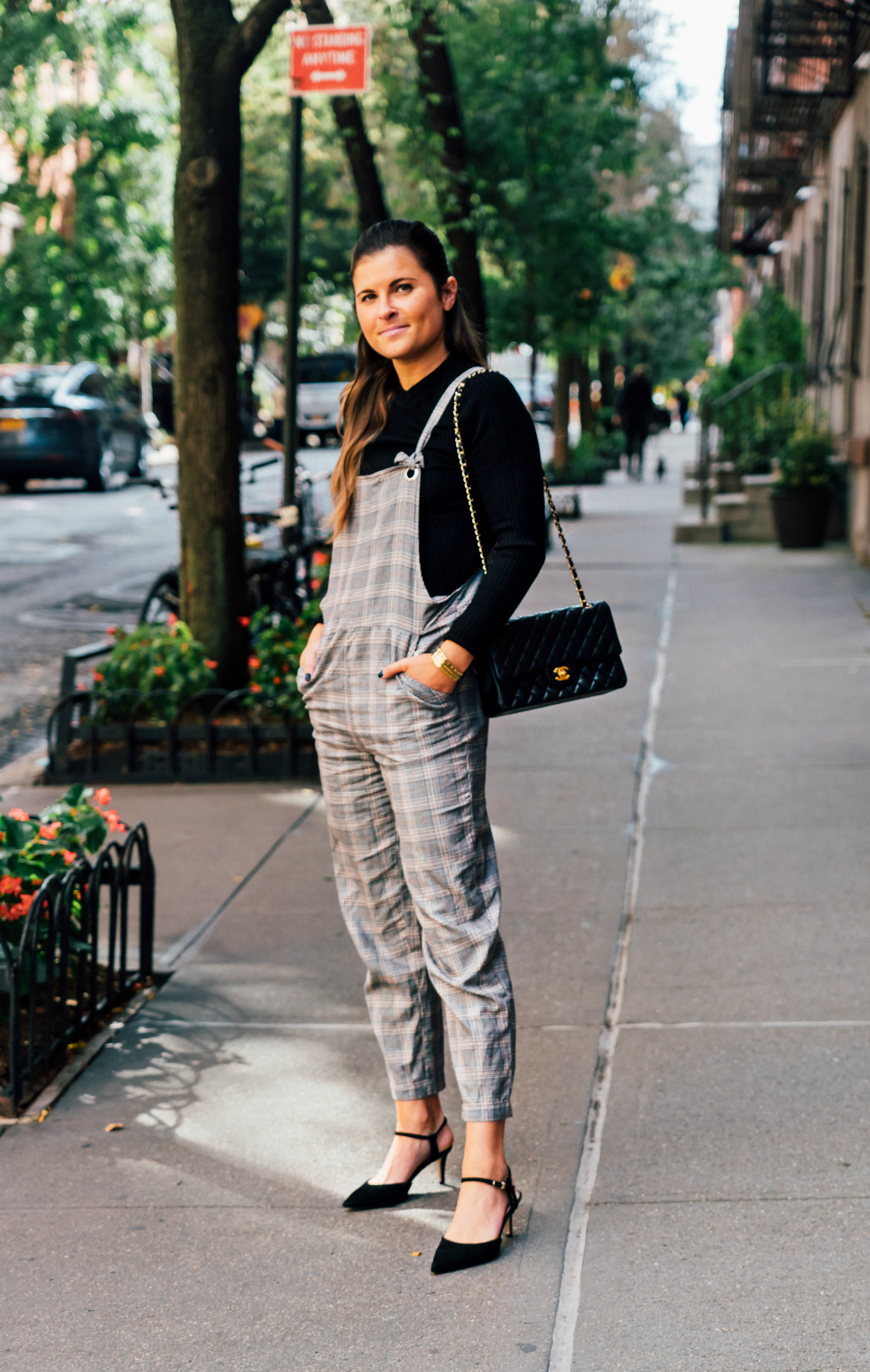 H&M Plaid Bib Overalls, Sam Edelman Javin D'orsay Pumps, Fall Style, Tilden of To Be Bright