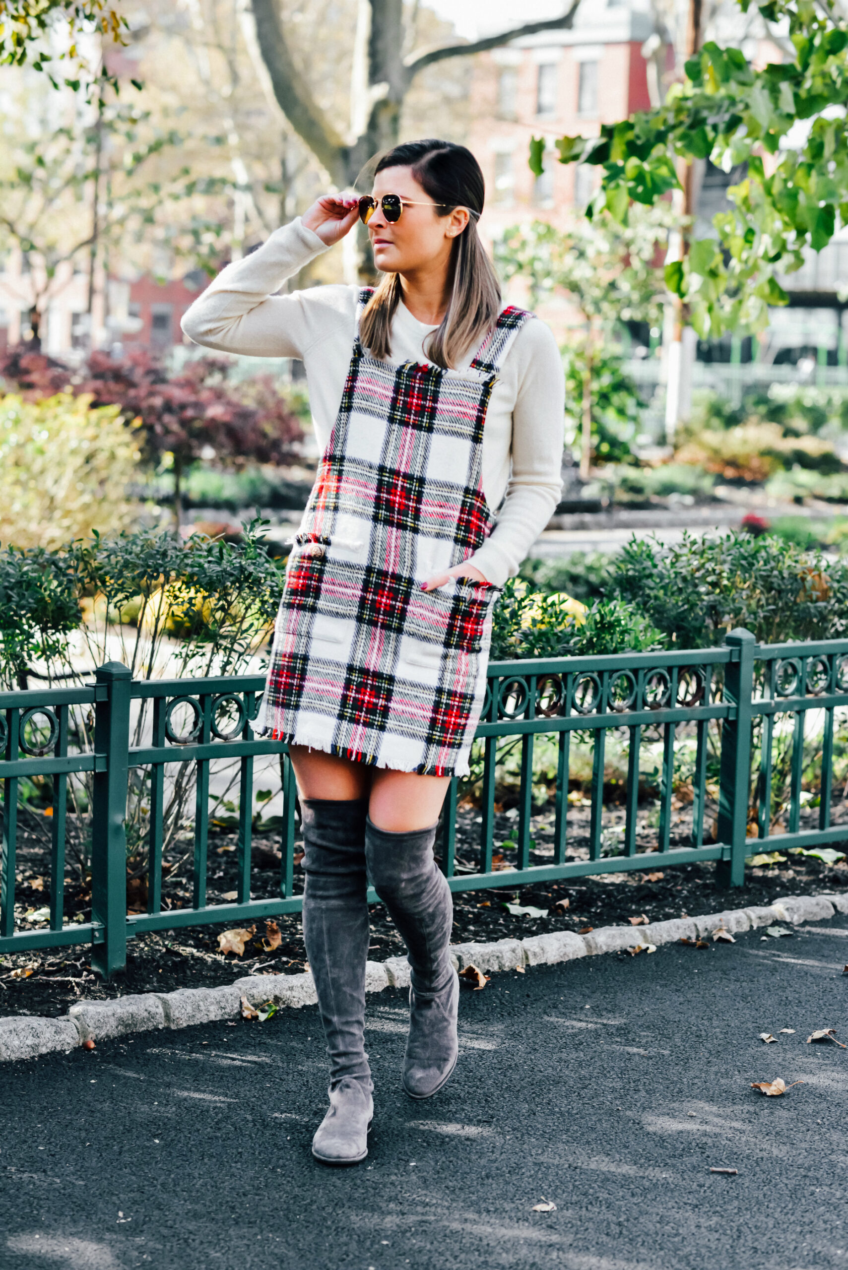 Judith March The Manchester Plaid Jumper, Holiday Outfit Idea, Thanksgiving Outfit, Christmas Outfit, Tilden of To Be Bright