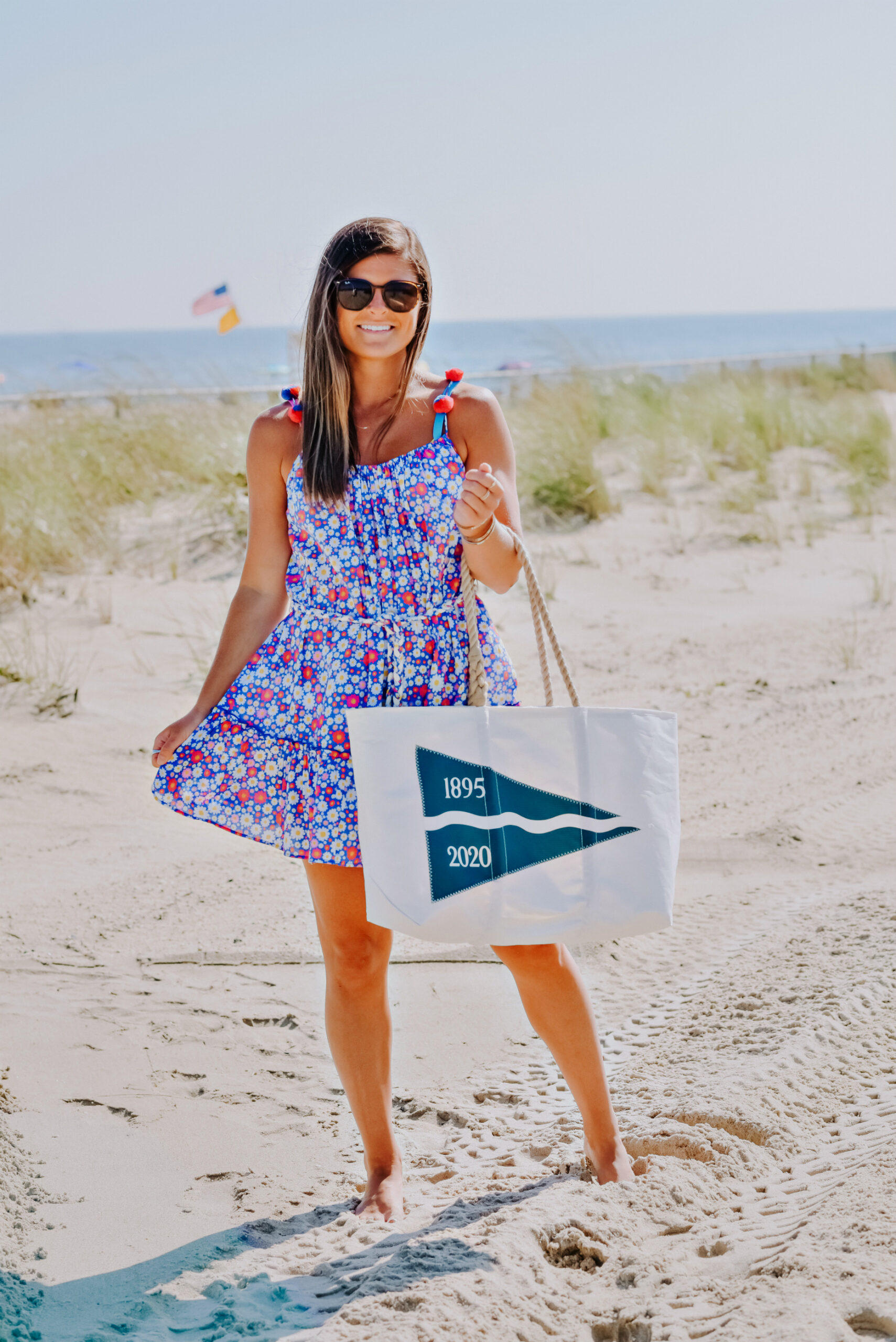 What's In My Beach Bag, Summer 2020, Sea Bags Maine Beach Tote, Playa Lucila Floral Short Dress, Tilden of To Be Bright
