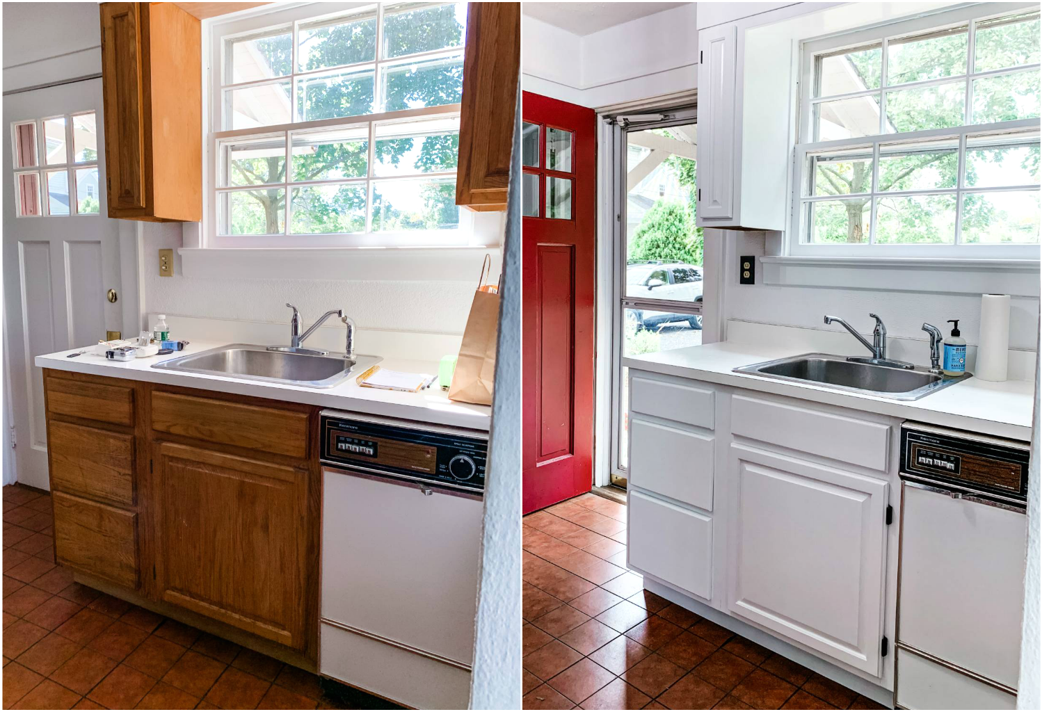 Home Improvement, Kitchen Before & After, White Wood Cabinets, Tilden of To Be Bright