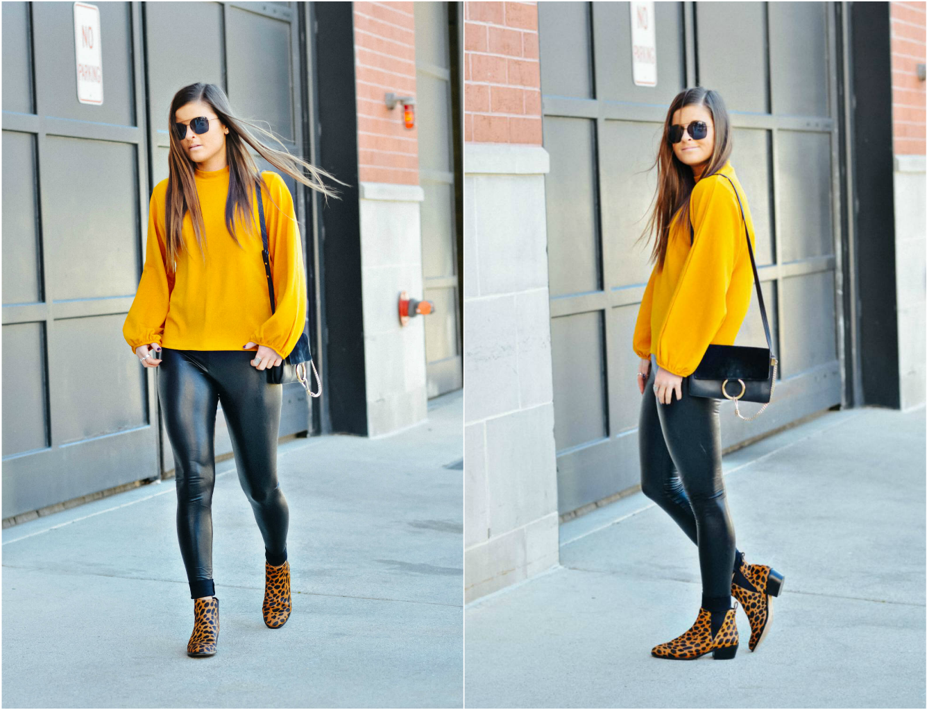 How to Style Faux Leather Leggings - Living in Yellow
